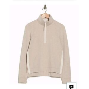 Travis Mathew Women’s Delaney 1/4 Zip Pullover Small Beige Athletic Large
